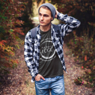 Minimalistisch zwart-wit cirkel logo t-shirt