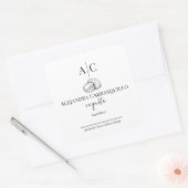Minimalistisch zwart-wit Coquito flesetiket Vierkante Sticker (Envelop)
