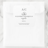 Minimalistisch zwart-wit Coquito flesetiket Vierkante Sticker (Tas)