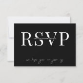Minimalistisch Zwart & Wit Corporate Gala Diner RSVP Kaartje (Voorkant)