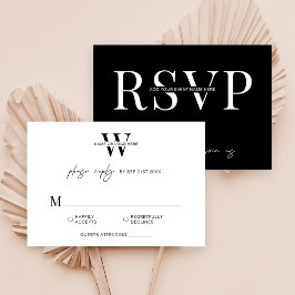 Minimalistisch Zwart & Wit Corporate Gala Diner RSVP Kaartje