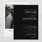 Minimalistisch zwart-wit, cursief kaart (Voorkant / Achterkant)