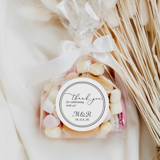 Minimalistisch zwart wit dank u Sticker gunst