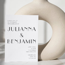 Minimalistisch zwart-wit deco-cacheweddenschap kaart