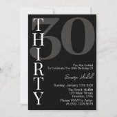 Minimalistisch Zwart Wit Dertig 30ste Verjaardagsf Kaart (Voorkant)