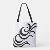 Minimalistisch zwart-wit design tote bag (Achterkant)
