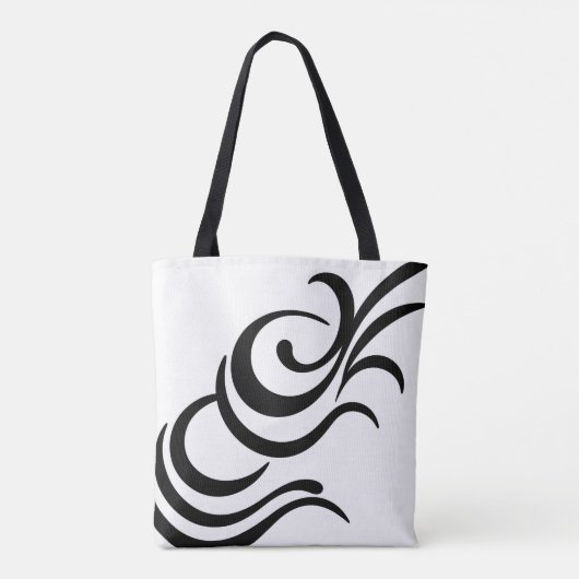 Minimalistisch zwart-wit design tote bag (Achterkant)