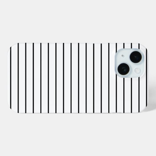 Minimalistisch zwart-wit dunne streeppatroon Case-Mate iPhone case (Achterkant (horizontaal))