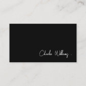 Minimalistisch zwart-wit, eenvoudig bedrijfsscript visitekaartje (Voorkant)