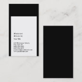 Minimalistisch zwart-wit, eenvoudig, modern visitekaartje (Voorkant / Achterkant)