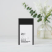 Minimalistisch zwart-wit, eenvoudig, modern visitekaartje (Staand voorkant)