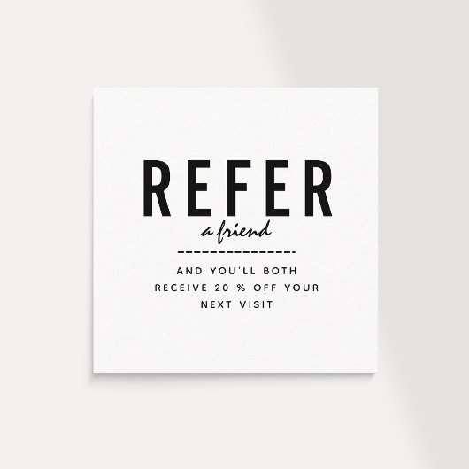 Minimalistisch zwart wit, eenvoudig schoon Logo to Aanbevelingskaartje