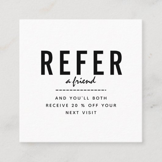 Minimalistisch zwart wit, eenvoudig schoon Logo to Aanbevelingskaartje (Voorkant)