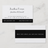 Minimalistisch zwart-wit, eenvoudig visitekaartje (Voorkant / Achterkant)