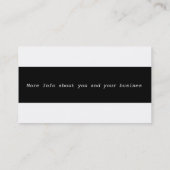 Minimalistisch zwart-wit, eenvoudig visitekaartje (Achterkant)