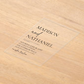 Minimalistisch zwart wit eenvoudige elegante bruil acryl uitnodigingen (Laagn)