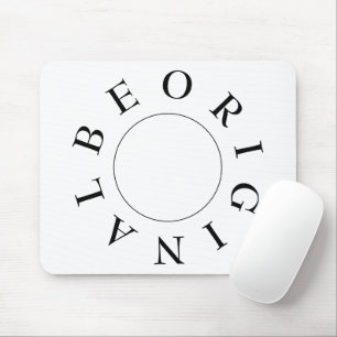 Minimalistisch zwart wit eenvoudige typografie cit muismat