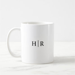 Minimalistisch Zwart Wit Elegant Klassiek Monogram Koffiemok