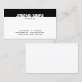 Minimalistisch zwart-wit elegant trendy visitekaartje (Voorkant / Achterkant)