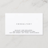 Minimalistisch zwart-wit elegant visitekaartje (Achterkant)