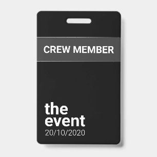 Minimalistisch zwart-wit evenement badge