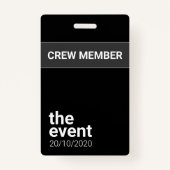 Minimalistisch zwart-wit evenement badge (Voorkant)