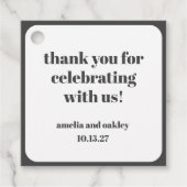 Minimalistisch zwart-wit feest Dank u wel Bedankjes Labels (Voorkant)