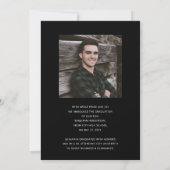 Minimalistisch zwart-wit foto Afstuderen Aankondiging (Achterkant)