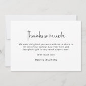 Minimalistisch zwart wit foto bruiloft dank u kaart (Voorkant)