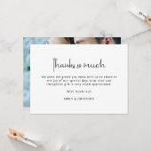 Minimalistisch zwart wit foto bruiloft dank u kaart (Voorkant / Achterkant in situ)