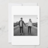 Minimalistisch zwart-wit foto-klassiek script save the date (Achterkant)