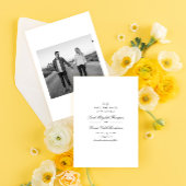 Minimalistisch zwart-wit foto-klassiek script save the date