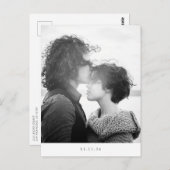 Minimalistisch zwart-wit foto Opslaan datum Briefkaart (Voorkant / Achterkant)