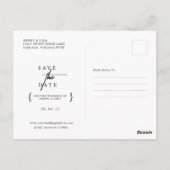 Minimalistisch zwart-wit foto Opslaan datum Briefkaart (Achterkant)