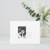 Minimalistisch zwart-wit foto Opslaan datum Briefkaart (Staand voorkant)