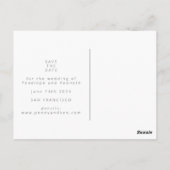 Minimalistisch zwart-wit foto Opslaan datum Briefkaart (Achterkant)