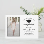 Minimalistisch zwart-wit fotoafstuderen kaart (Staand voorkant)