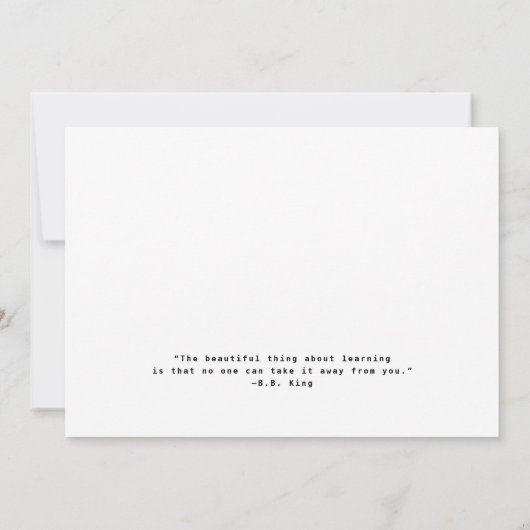 Minimalistisch zwart-wit fotoafstuderen kaart (Achterkant)