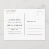 Minimalistisch zwart-wit fotocollage Afstuderen Aankondigingskaart (Achterkant)