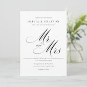 Minimalistisch zwart-wit fotohuwelijk kaart (Staand voorkant)