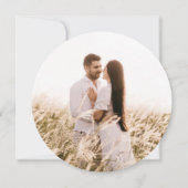 Minimalistisch zwart-wit fotohuwelijk kaart (Achterkant)