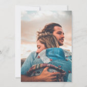 Minimalistisch zwart-wit fotoscript bruiloft kaart (Achterkant)