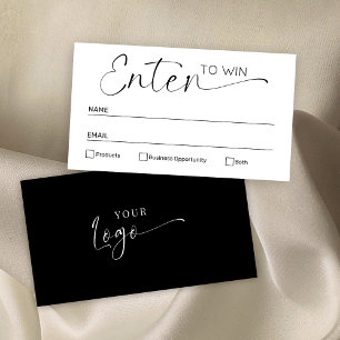 Minimalistisch zwart-wit gaat naar Win Raffle Tick Plaatskaartje