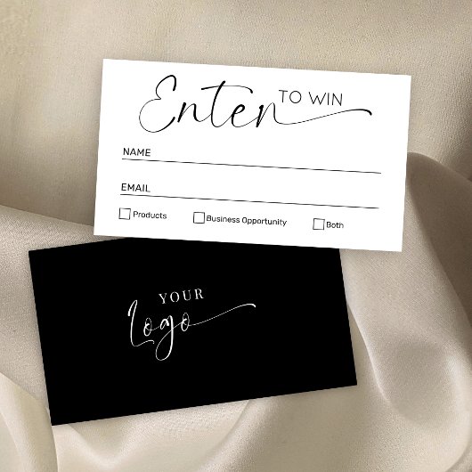 Minimalistisch zwart-wit gaat naar Win Raffle Tick Plaatskaartje