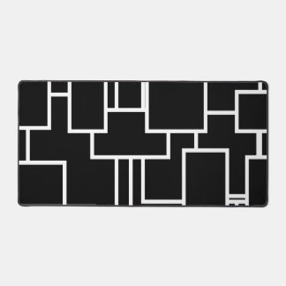 Minimalistisch zwart-wit geometrisch blokpatroon bureaumat
