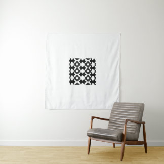 Minimalistisch zwart-wit geometrisch patroon aan d wandkleed