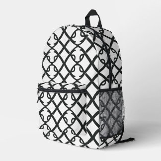 Minimalistisch zwart-wit geometrisch patroon bedrukte rugzak