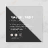 Minimalistisch zwart-wit geometrisch Visitekaartje (Achterkant)