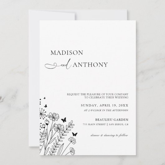 Minimalistisch zwart-wit gevlekt kaart (Voorkant)