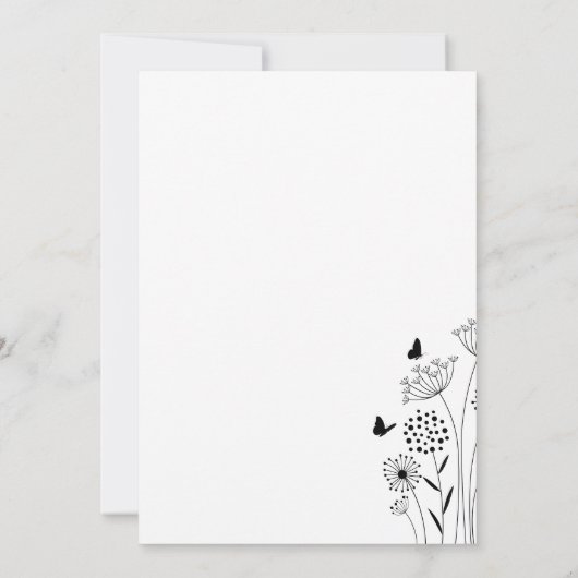 Minimalistisch zwart-wit gevlekt kaart (Achterkant)